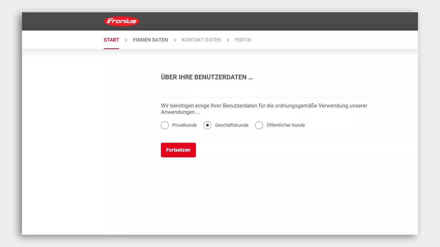 Step 5 Registrierung