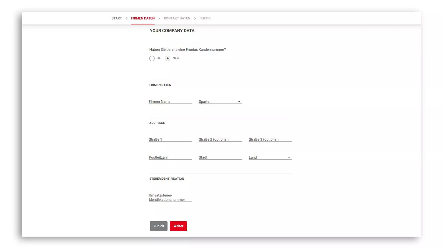 Step 8 Registrierung