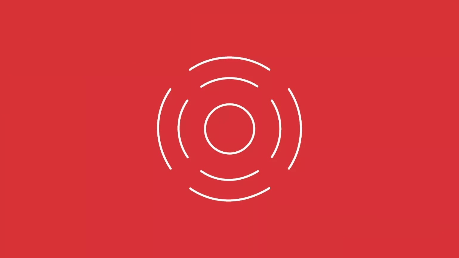 Icon von einem weißen Sensor auf Lifeblood Red Hintergrund.