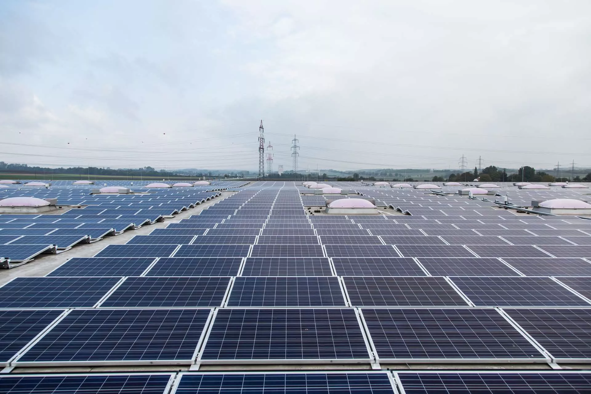 Photovoltaic panels on roof top