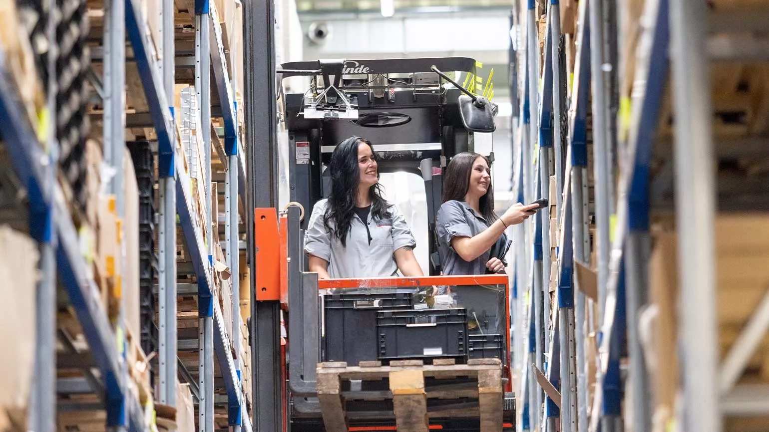 Logistics employees in the warehouse