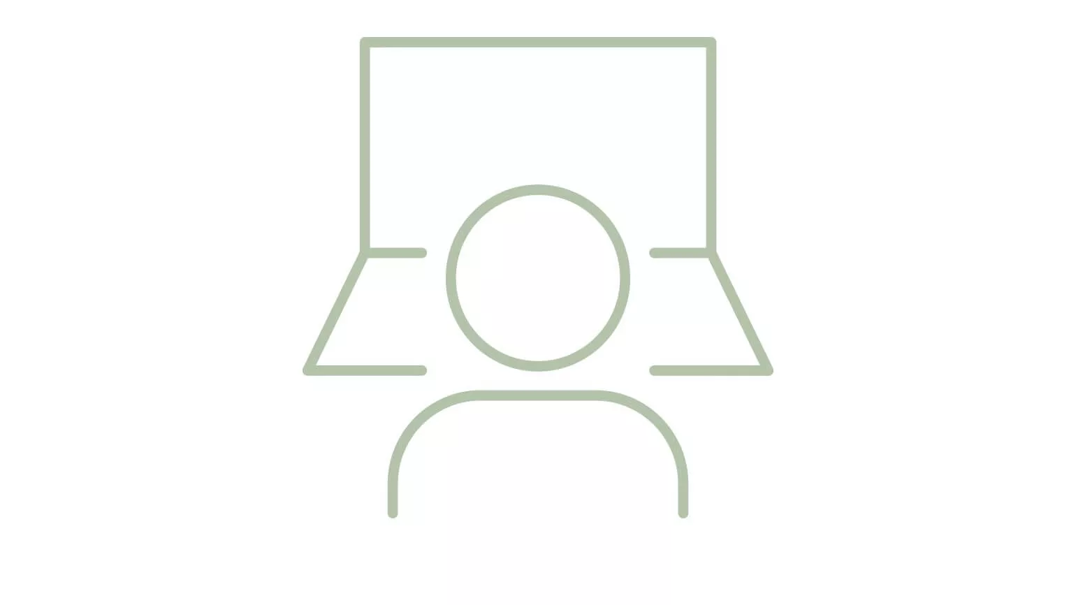 Icon Person in front of a Laptop